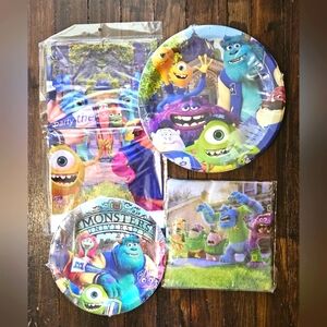 Monsters University Party Supplies Set - Blue and Green